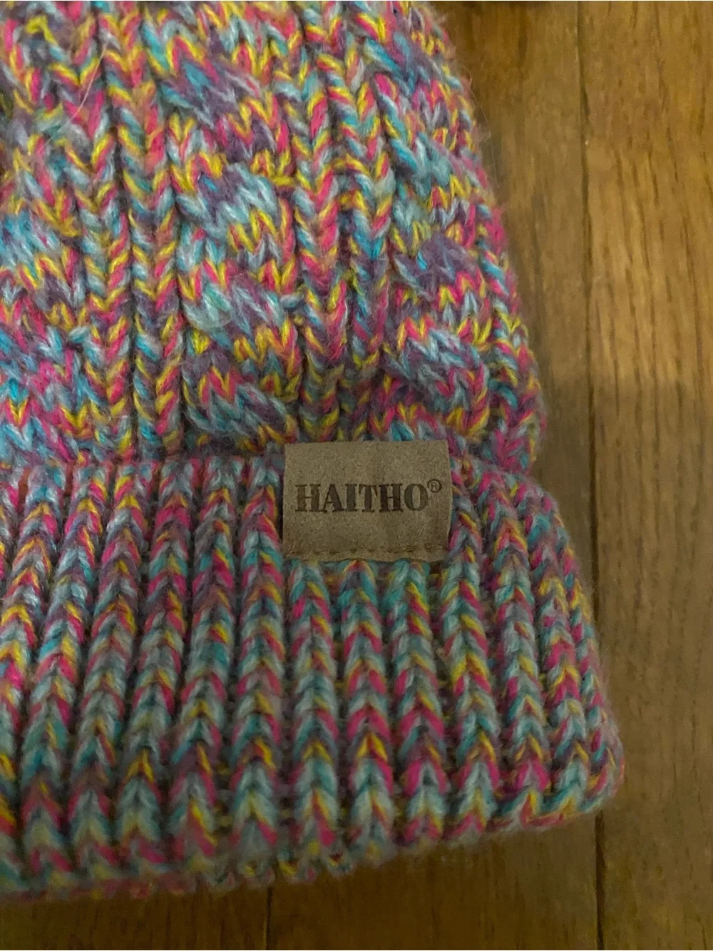 🌸 Kids Multicolor Knit Pom Beanie Hat - Pink Blend